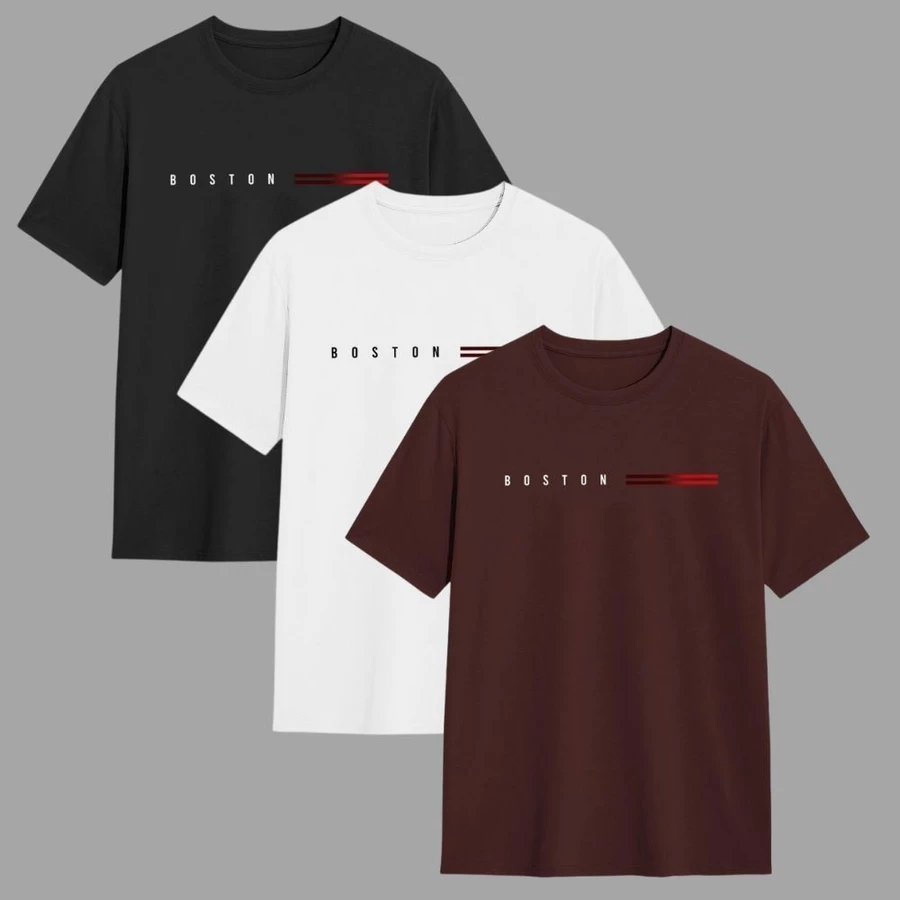 Kit 3 Camisetas Masculina 100% Algodão Gola Redonda Fio 30.1 Envio Imediato Varias Cores Oferta - Imagem 4