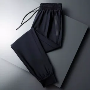 Calça Jogger Preta Masculina Dry Fit Com Fitas Esportiva