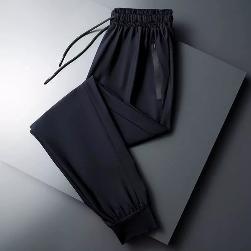 Calça Jogger Preta Masculina Dry Fit Com Fitas Esportiva
