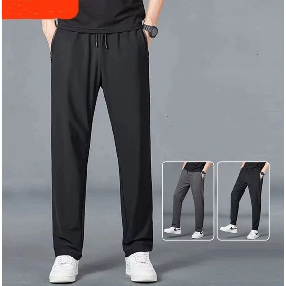 Calça Jogger Preta Masculina Dry Fit Com Fitas Esportiva - Imagem 2