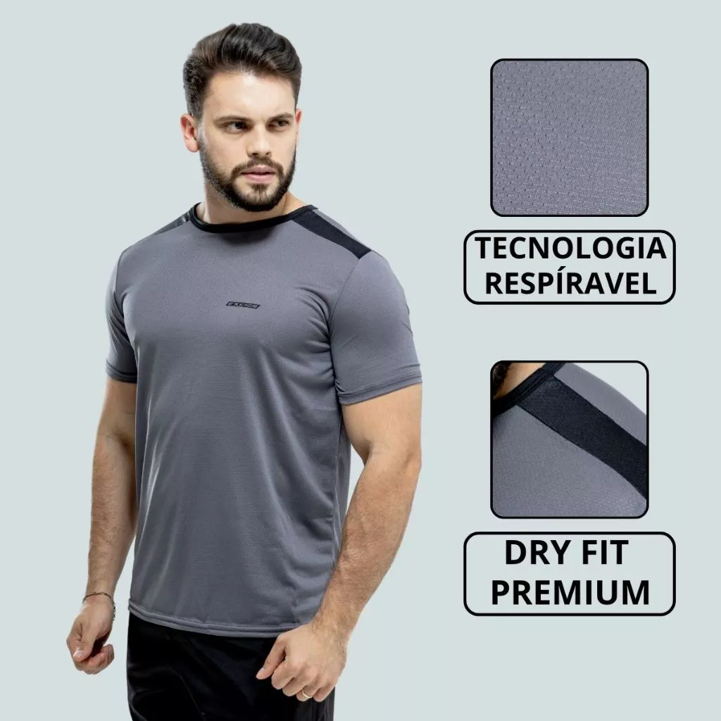 Kit 2 Camisas Dry Fit Esportiva Camiseta Masculina Academia Treino Musculação - Imagem 8