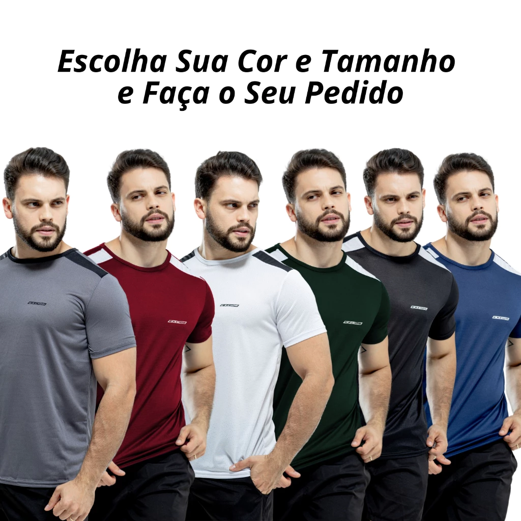 Kit 2 Camisas Dry Fit Esportiva Camiseta Masculina Academia Treino Musculação - Imagem 4