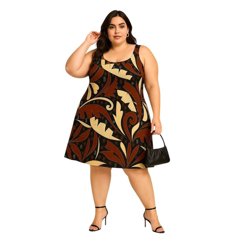 Vestido Plus Size gg3 malha fria vestidos soltinhos
