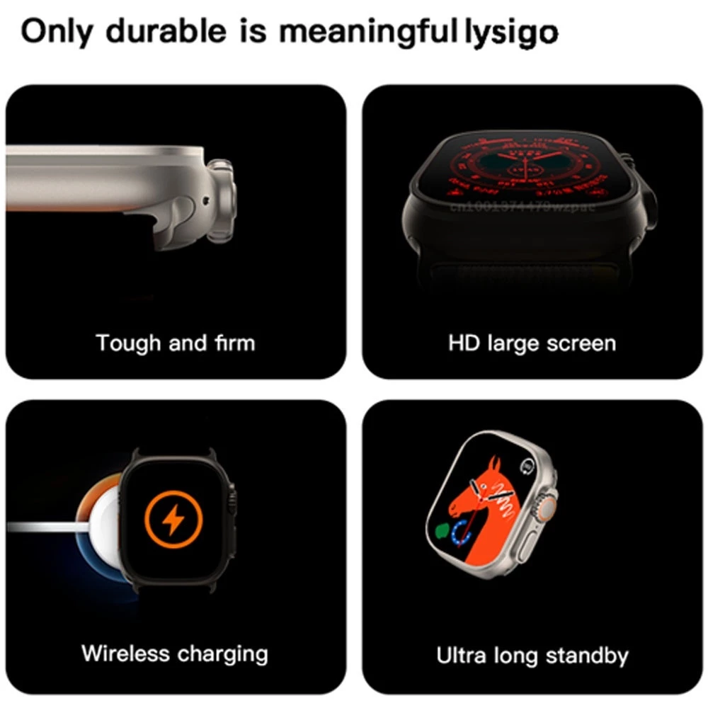 2026 Novo Mais Recente Smartwatch Relógio Inteligente Série IWO 8 T800 Ultra Sem Carregamento - Imagem 7