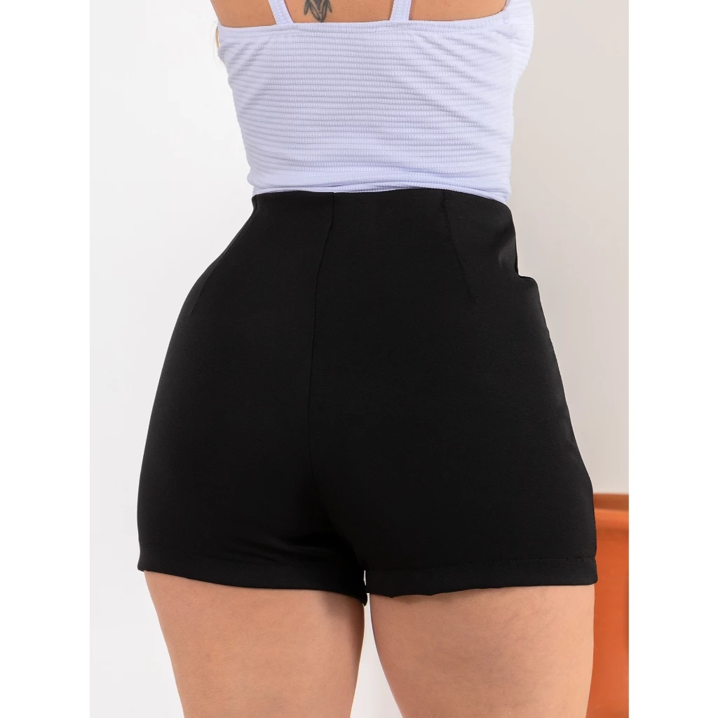 SHORT ALFAIATARIA FEMININO ZARA CINTURA ALTA COM ZÍPER NA LATERAL - Imagem 5