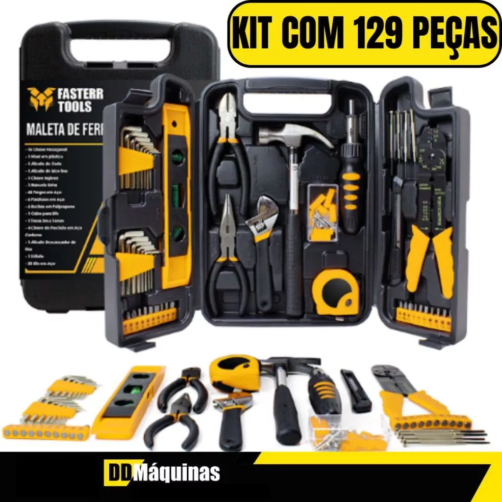 Kit Completo de Ferramentas 129 Peças com Maleta Organizadora- Fasterr - Imagem 6