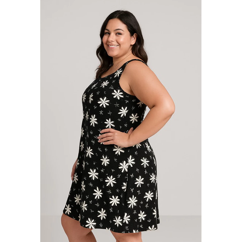 Vestido Plus Size gg3 malha fria vestidos soltinhos - Imagem 6