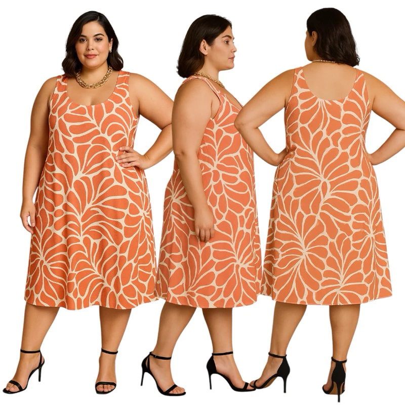 Vestido Plus Size gg3 malha fria vestidos soltinhos - Imagem 4