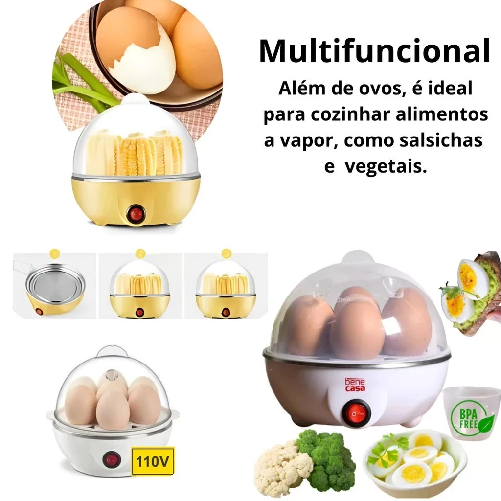 Cozedor De Ovos Portátil Elétrico Cozinha A Vapor 110v/220v - Imagem 7