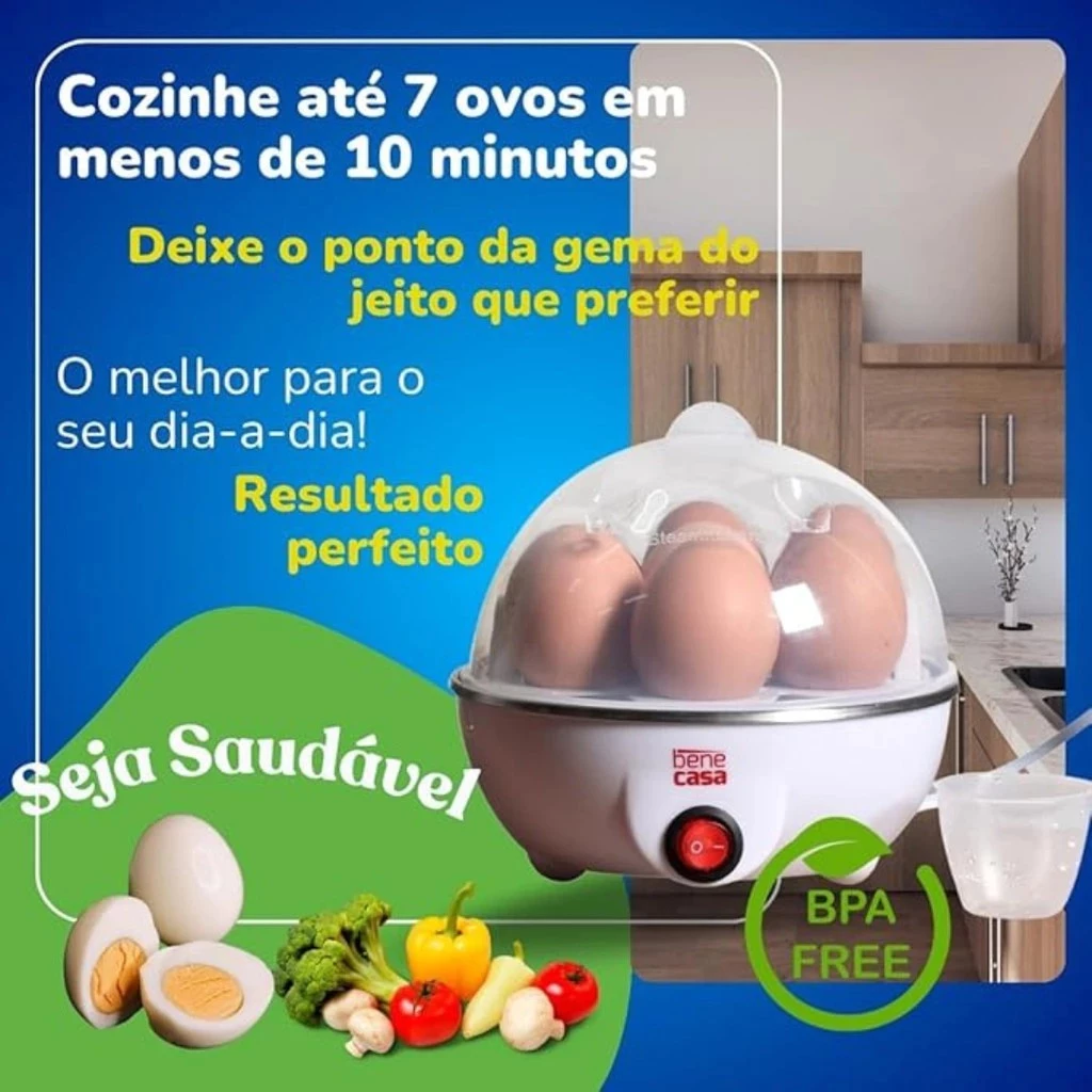 Cozedor De Ovos Portátil Elétrico Cozinha A Vapor 110v/220v - Imagem 5