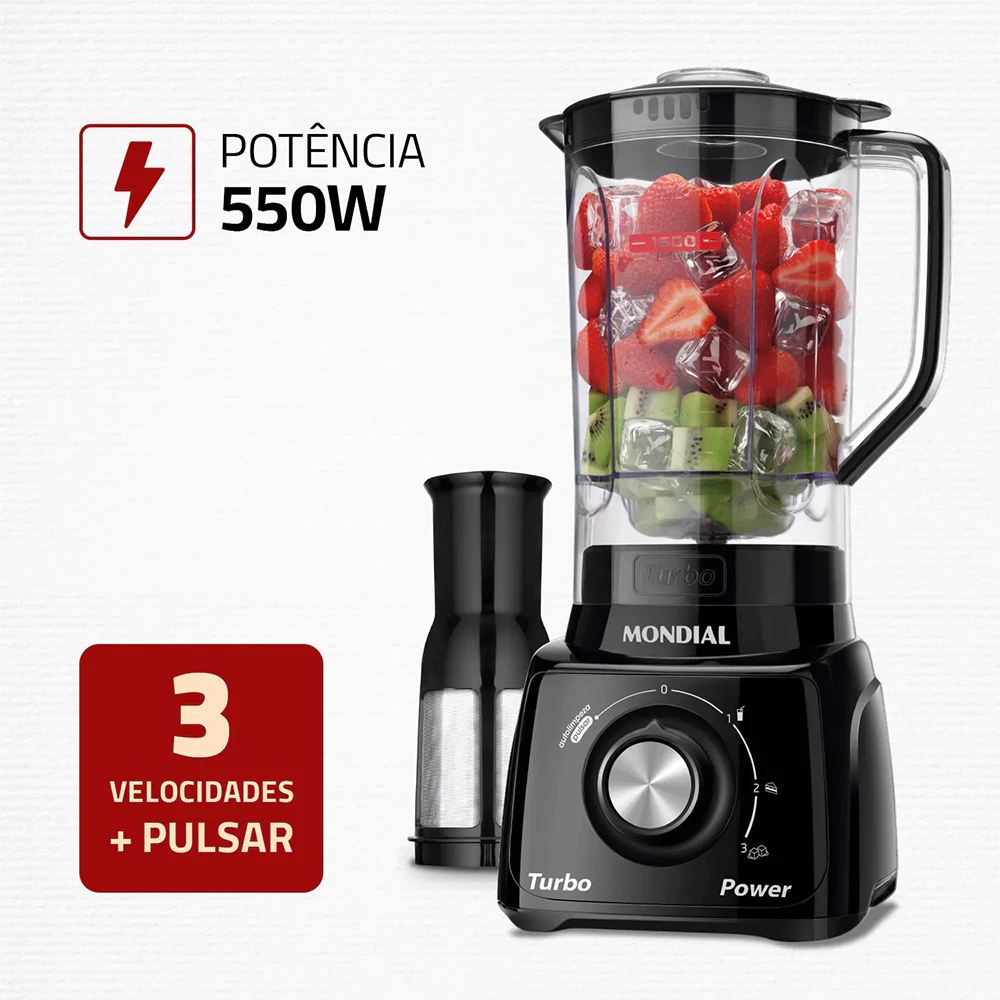 Liquidificador Mondial L 99 Turbo 550 W 3 Velocidades - Imagem 8