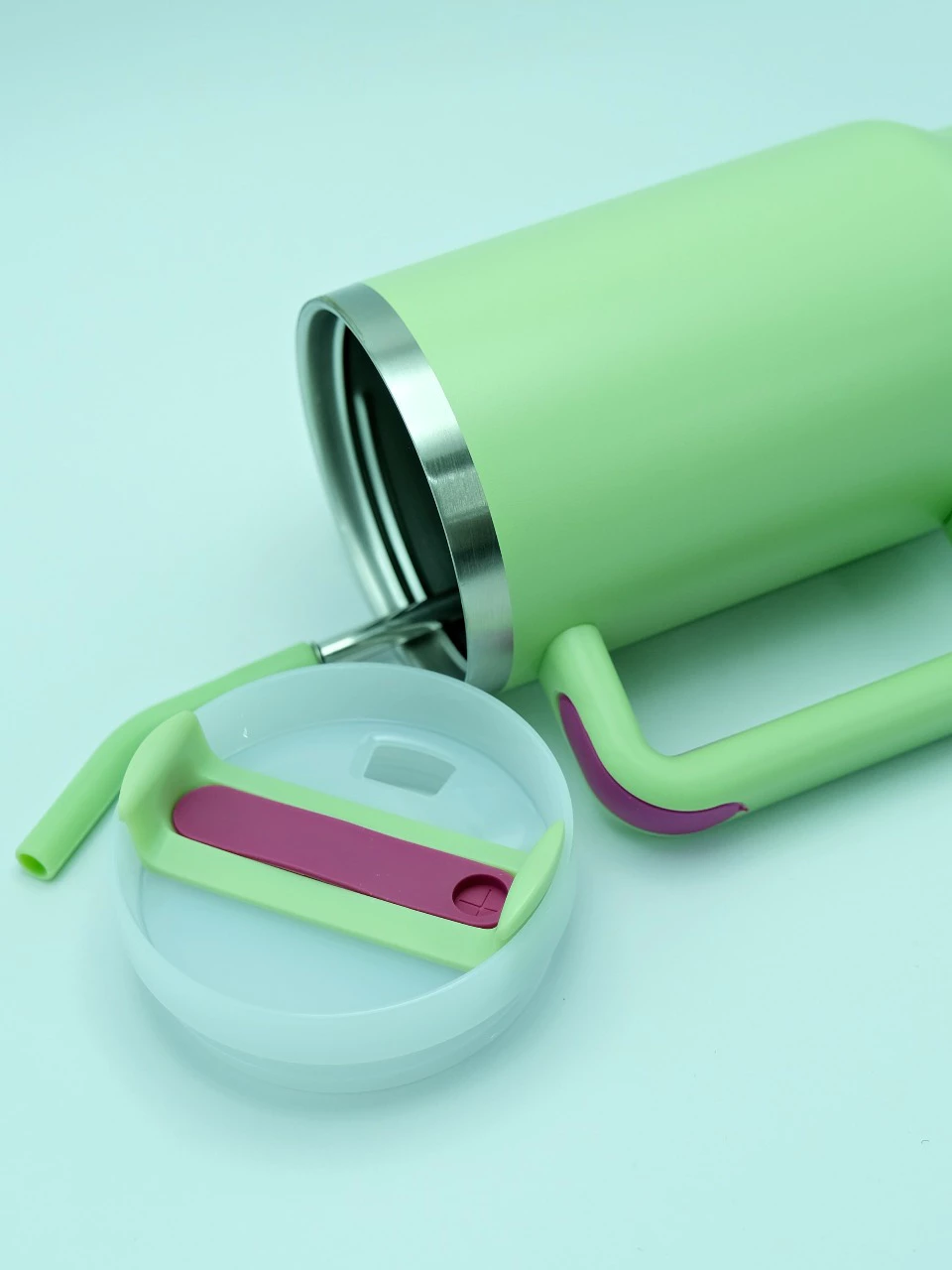 Copo Térmico Inox Alça Flip Straw com canudo de Metal 1200ml - Imagem 7