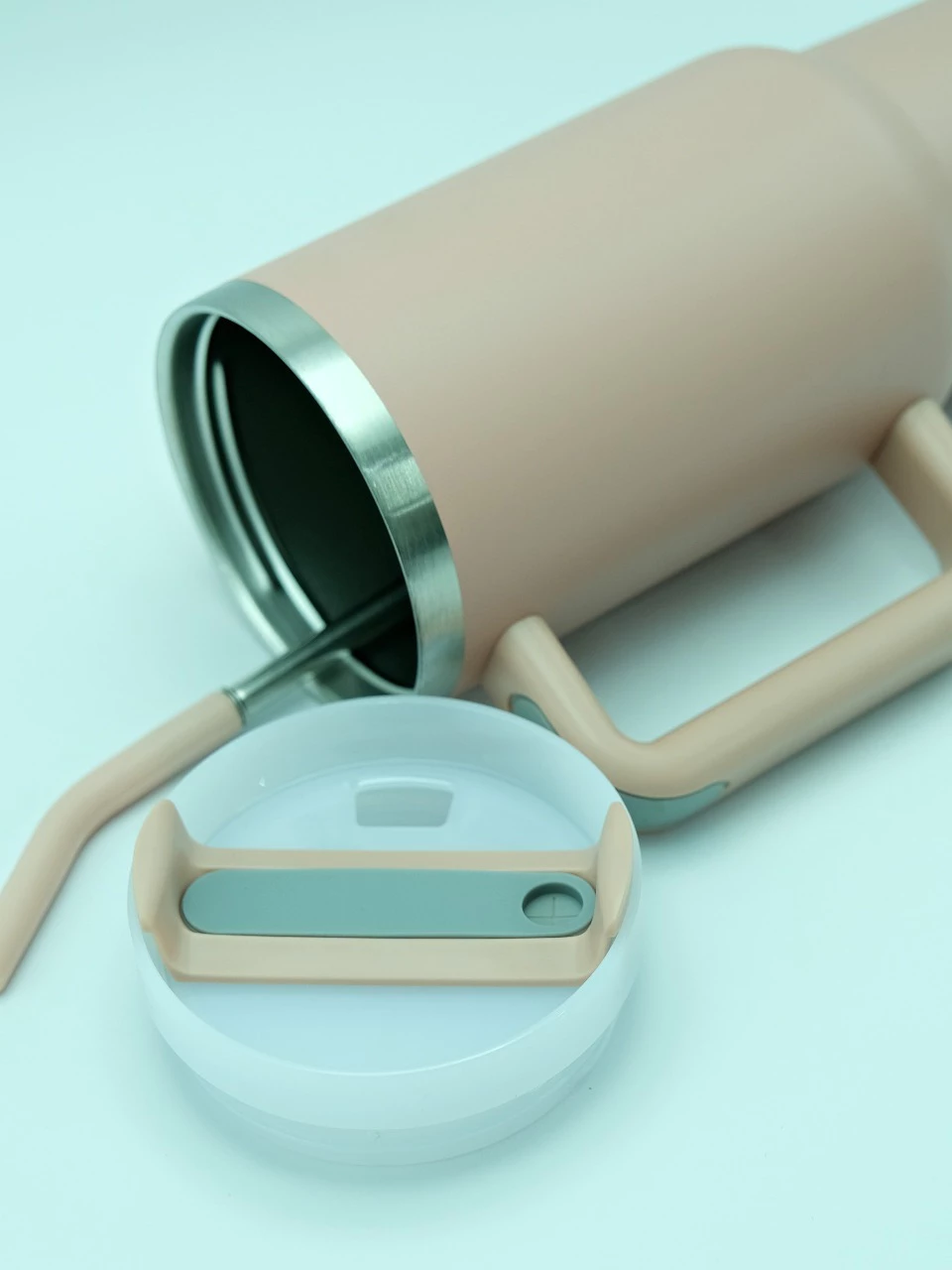 Copo Térmico Inox Alça Flip Straw com canudo de Metal 1200ml - Imagem 5