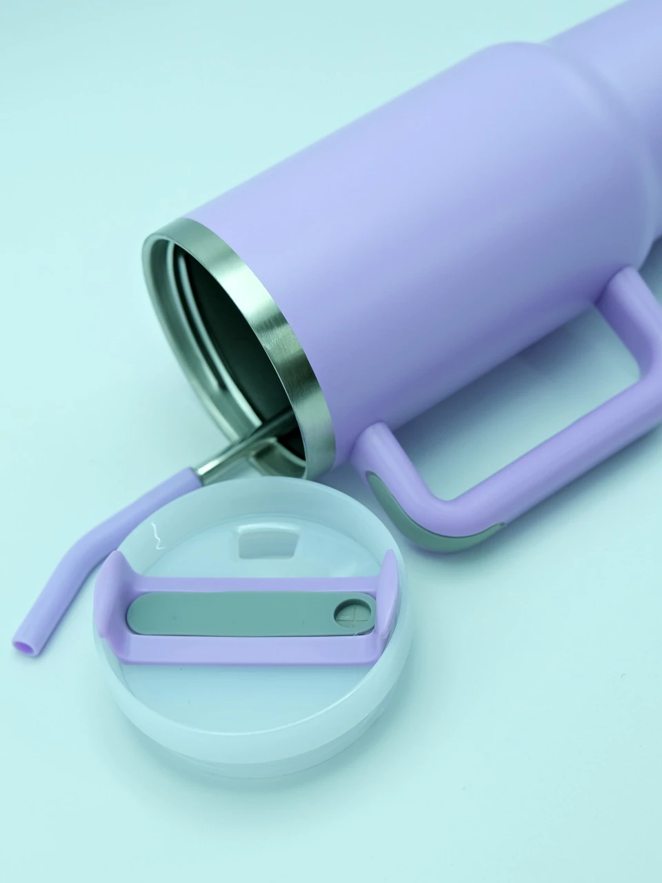 Copo Térmico Inox Alça Flip Straw com canudo de Metal 1200ml - Imagem 3
