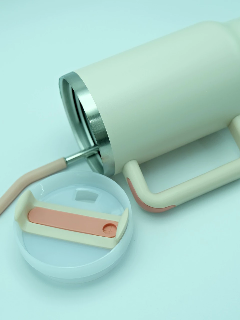 Copo Térmico Inox Alça Flip Straw com canudo de Metal 1200ml - Imagem 2