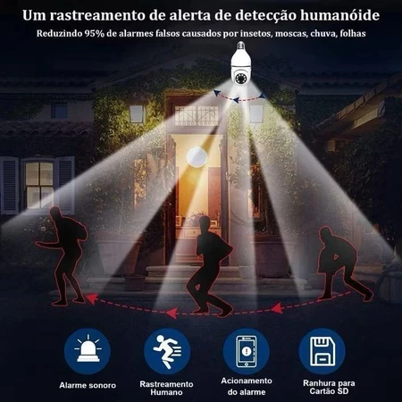 Kit 2 Câmera Segurança Prova D'água Infravermelho Lâmpada Externa 360 Sem Fio Wifi 2.4G G4 - Imagem 7