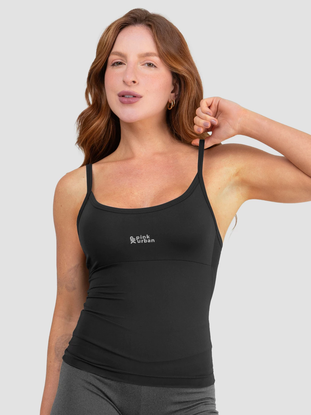 Regata Alça Fina Fitness Blusa Feminino Liso Poliamida Tank Top Slim Camiseta Academia Verão - Imagem 3
