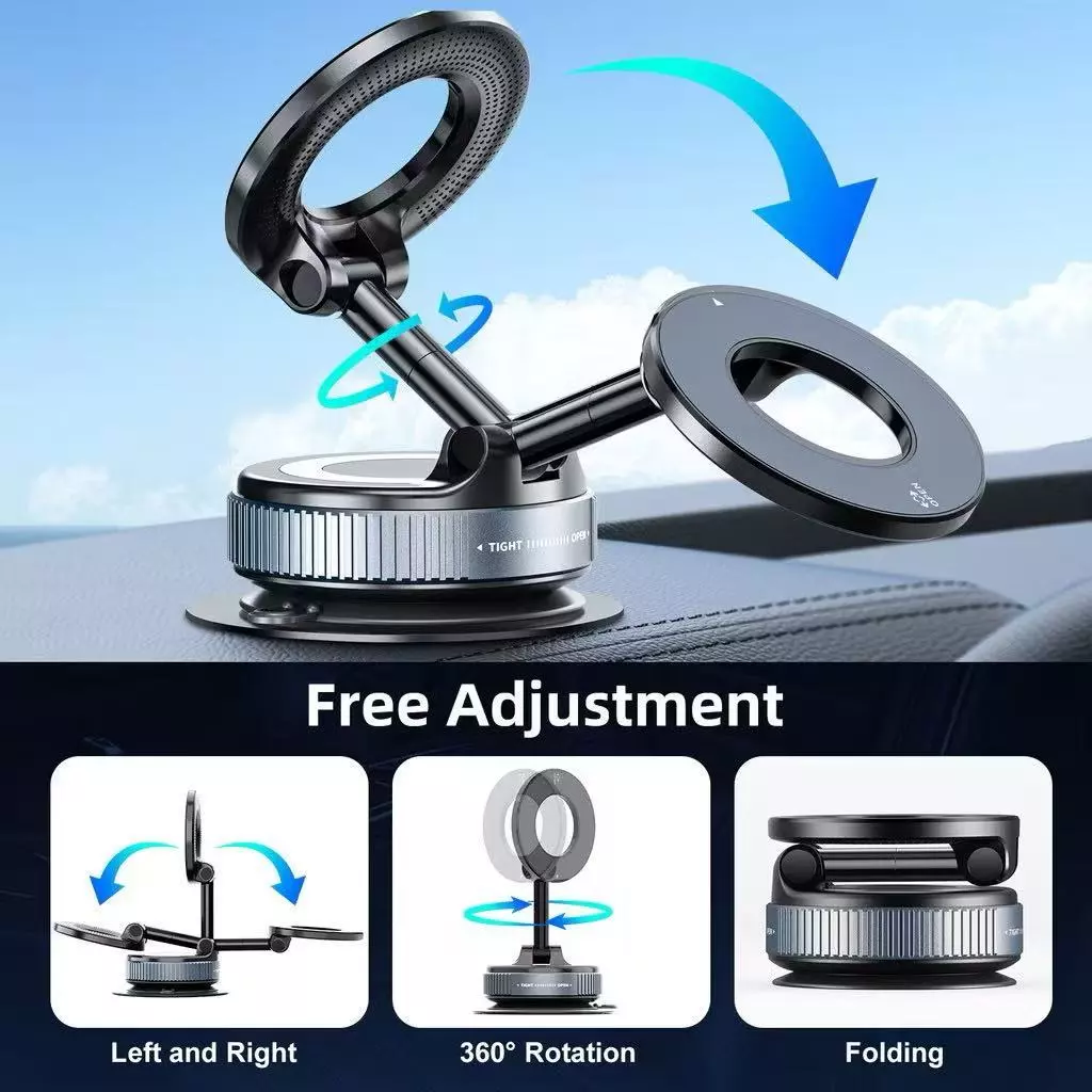 360 °Suporte Magnético Forte Para Telefone Carro Design Dobrável Vácuo Ajustável/Mesa/Uso Universal - Imagem 4