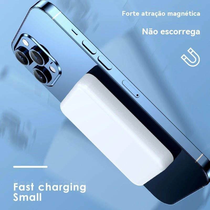 Carregador Portátil Indução para iPhone/Android Magsafe Sem fio Bateria Carga 5000mAH/10000mah - Imagem 3