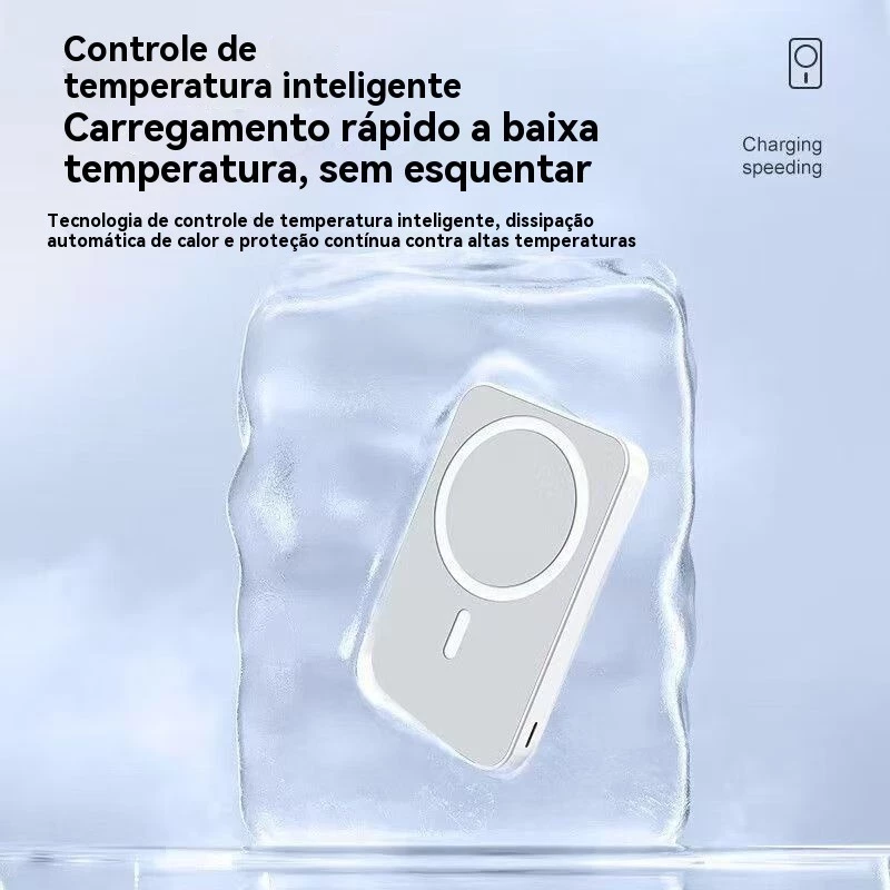 Carregador Portátil Indução para iPhone/Android Magsafe Sem fio Bateria Carga 5000mAH/10000mah - Imagem 4