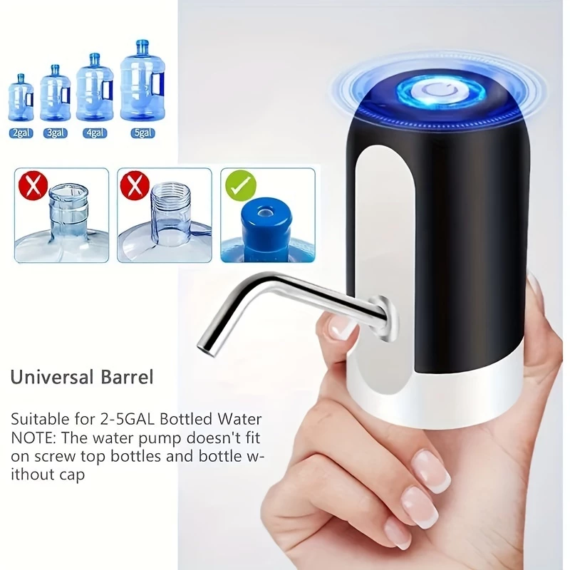 Bomba Elétrica Filtro 20L Para Galão De Água Bebedor Eletrico De Agua Com Carregamento Usb - Imagem 9