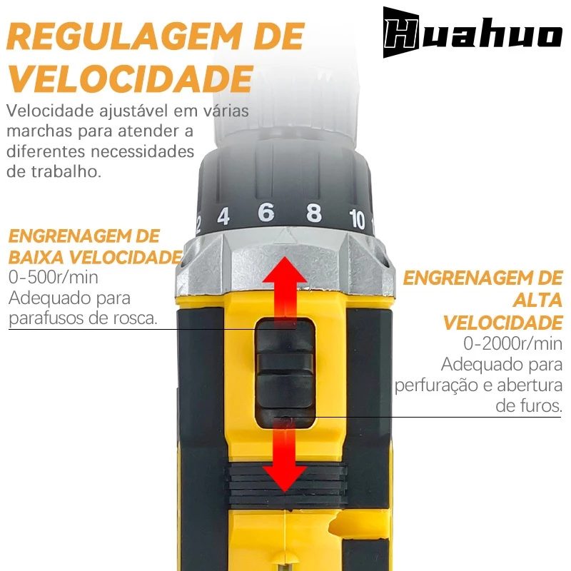 Parafusadeira Furadeira Sem Fio Com Completo Acessórios Caixa de Papelão Bivolt. - Imagem 6