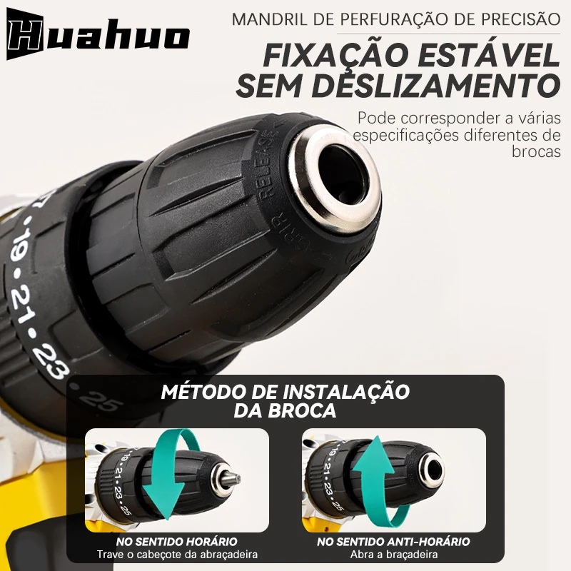 Parafusadeira Furadeira Sem Fio Com Completo Acessórios Caixa de Papelão Bivolt. - Imagem 5