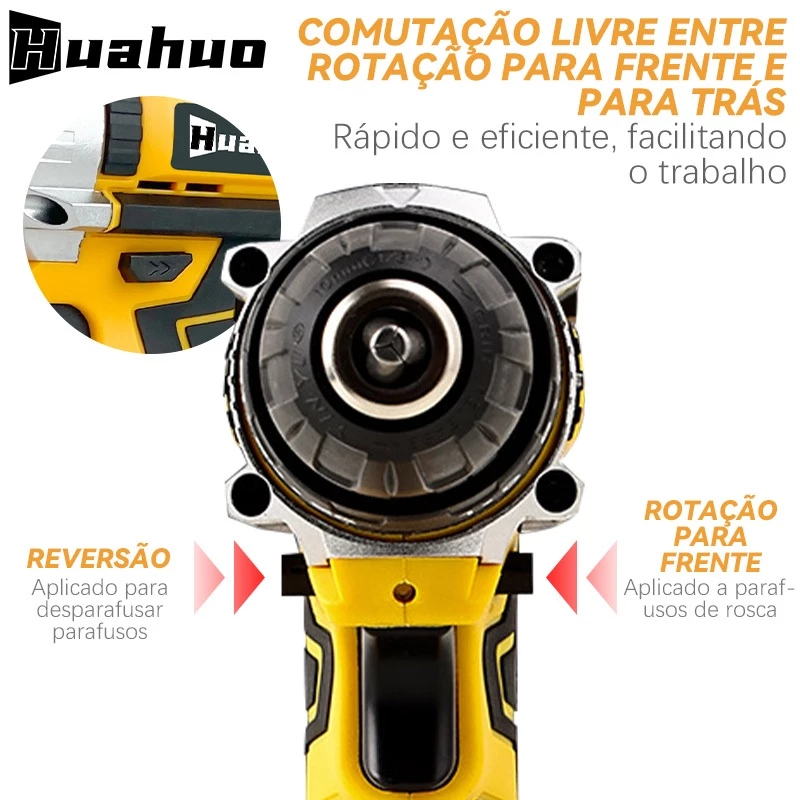 Parafusadeira Furadeira Sem Fio Com Completo Acessórios Caixa de Papelão Bivolt. - Imagem 4