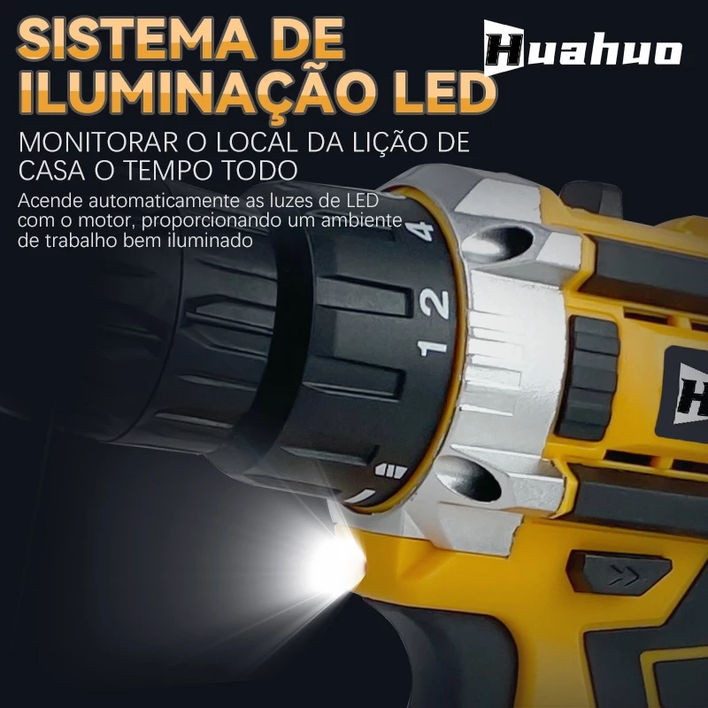 Parafusadeira Furadeira Sem Fio Com Completo Acessórios Caixa de Papelão Bivolt. - Imagem 2