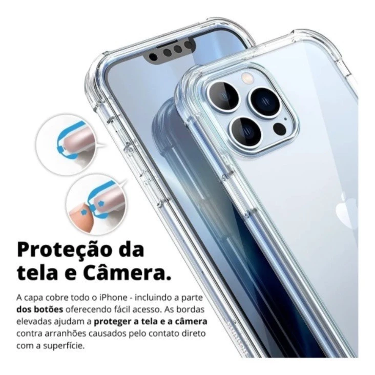 Kit 2 Capinha Para Iphone Anti Impacto Transparente Tpu Para IPhone 11 12 13 14 15 16 Pronto Entrega - Imagem 7