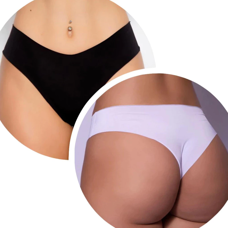 Kit 5 Calcinhas Sem costura Tanga corte a Laser PROMOÇÃO Não Marca na Roupa - Imagem 8