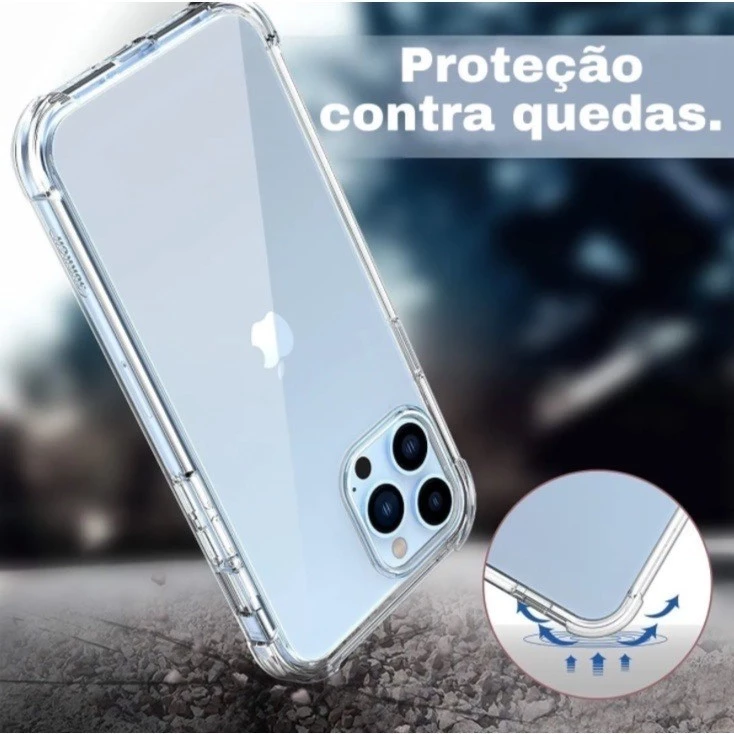 Kit 2 Capinha Para Iphone Anti Impacto Transparente Tpu Para IPhone 11 12 13 14 15 16 Pronto Entrega - Imagem 6