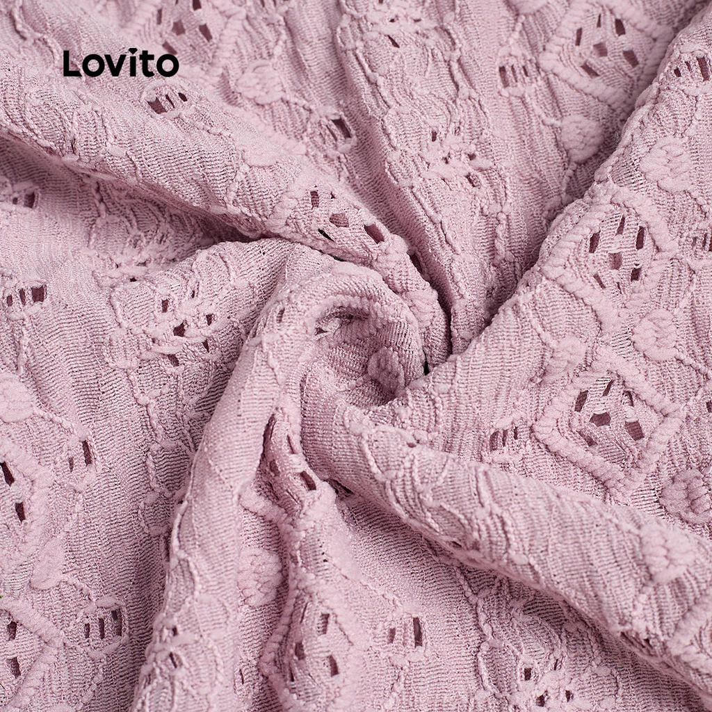 Lovito Blusa Casual Primavera/Verão Blusa Rosa para Mulheres LBL32121 - Imagem 4